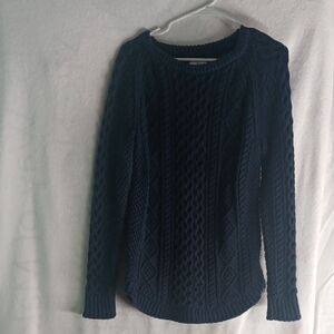 Signature Dark Blue Cable Knit Sweater